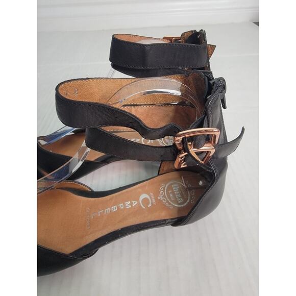 Jeffrey Campbell Sandal SZ 8 Niko Cap In Rosegold Kitten Heel Pointed Toe - Picture 5 of 14